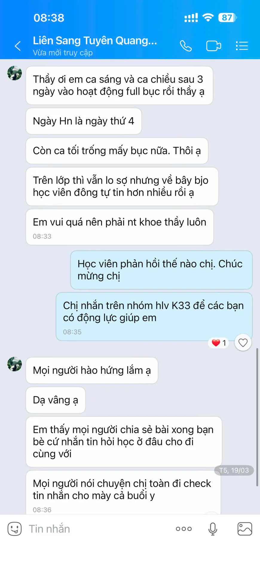 Tin nhắn cảm nhận của huấn luyện viên StepHi: Lớp mới mở 3 ngày đã full bục