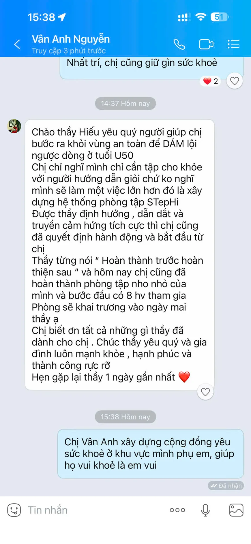 Tin nhắn cảm nhận của huấn luyện viên StepHi: Tuổi U50 mở phòng tập StepHi