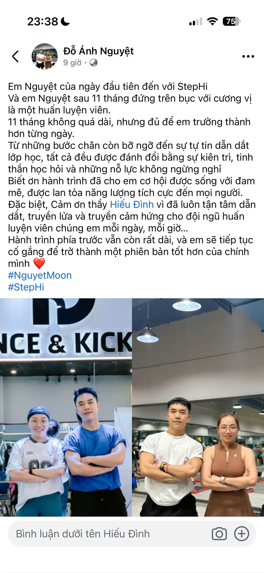 Tin nhắn cảm nhận của huấn luyện viên StepHi: 11 tháng từ học viên thành HLV StepHi