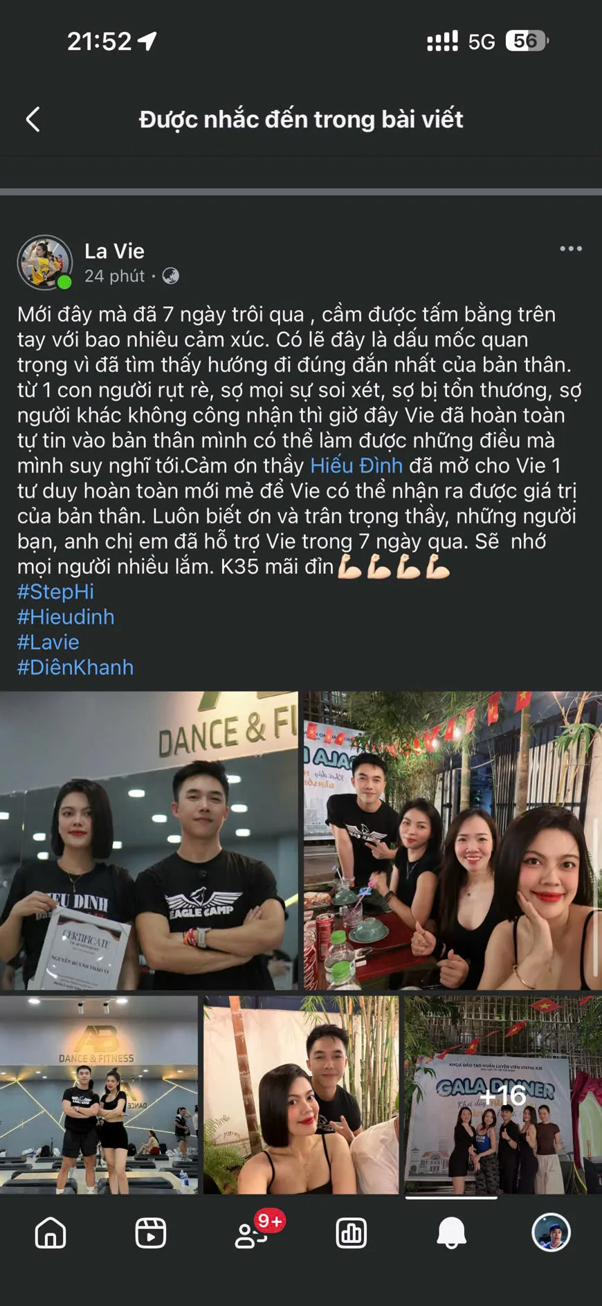 Tin nhắn cảm nhận của huấn luyện viên StepHi: 7 ngày khoá K35